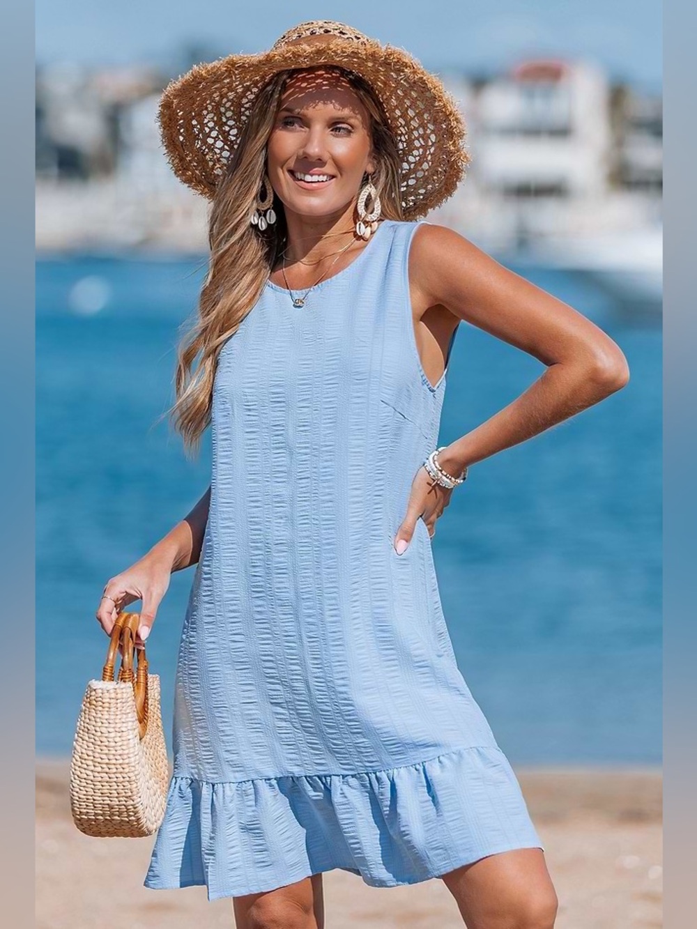 NWT Cupshe Light Blue Sleeveless Dress- XL